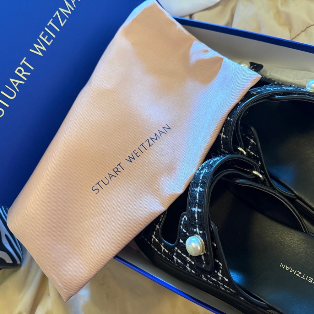 Stuart Weitzman Goldie Sport Slide in Black Multi (worn once) - Picture 4 of 4